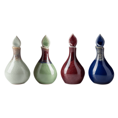 Keramické elegantné flakóny na masážne oleje SET 